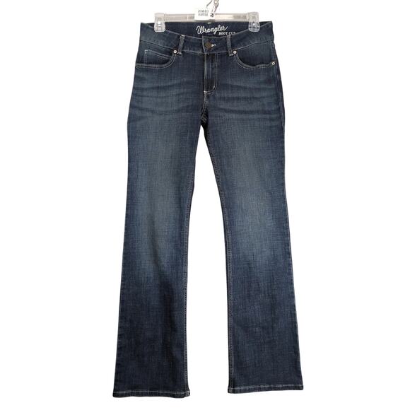Wrangler Boot Cut Jeans Juniors 7 30x32" Dark Wash Stretch Denim Western Casual - Picture 1 of 10